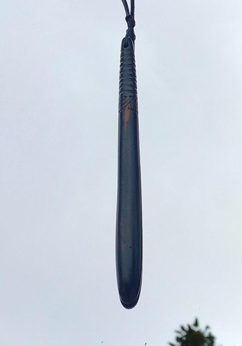 Ebony pendant drop large