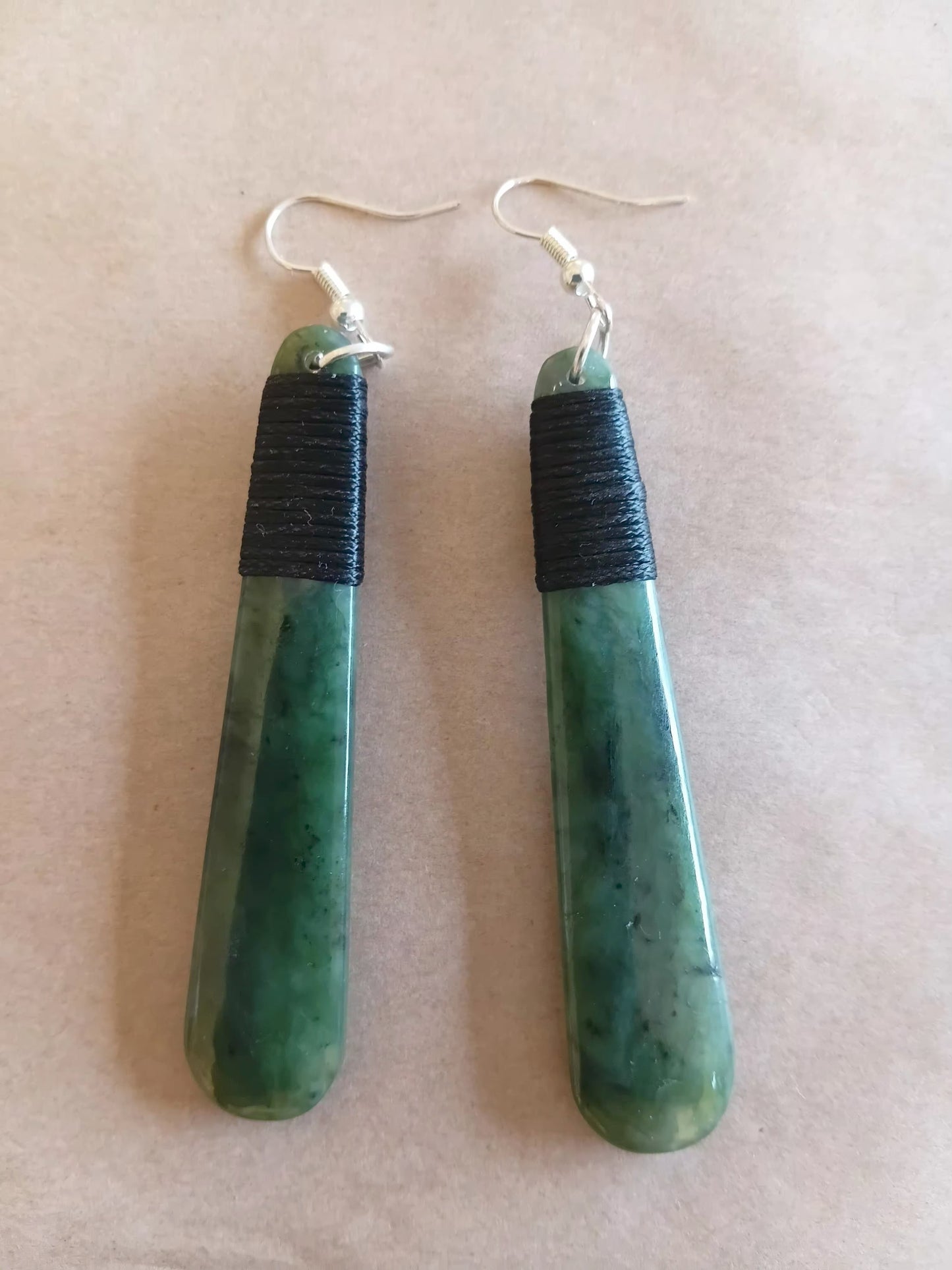 Greenstone Drop Earrings 70 mm