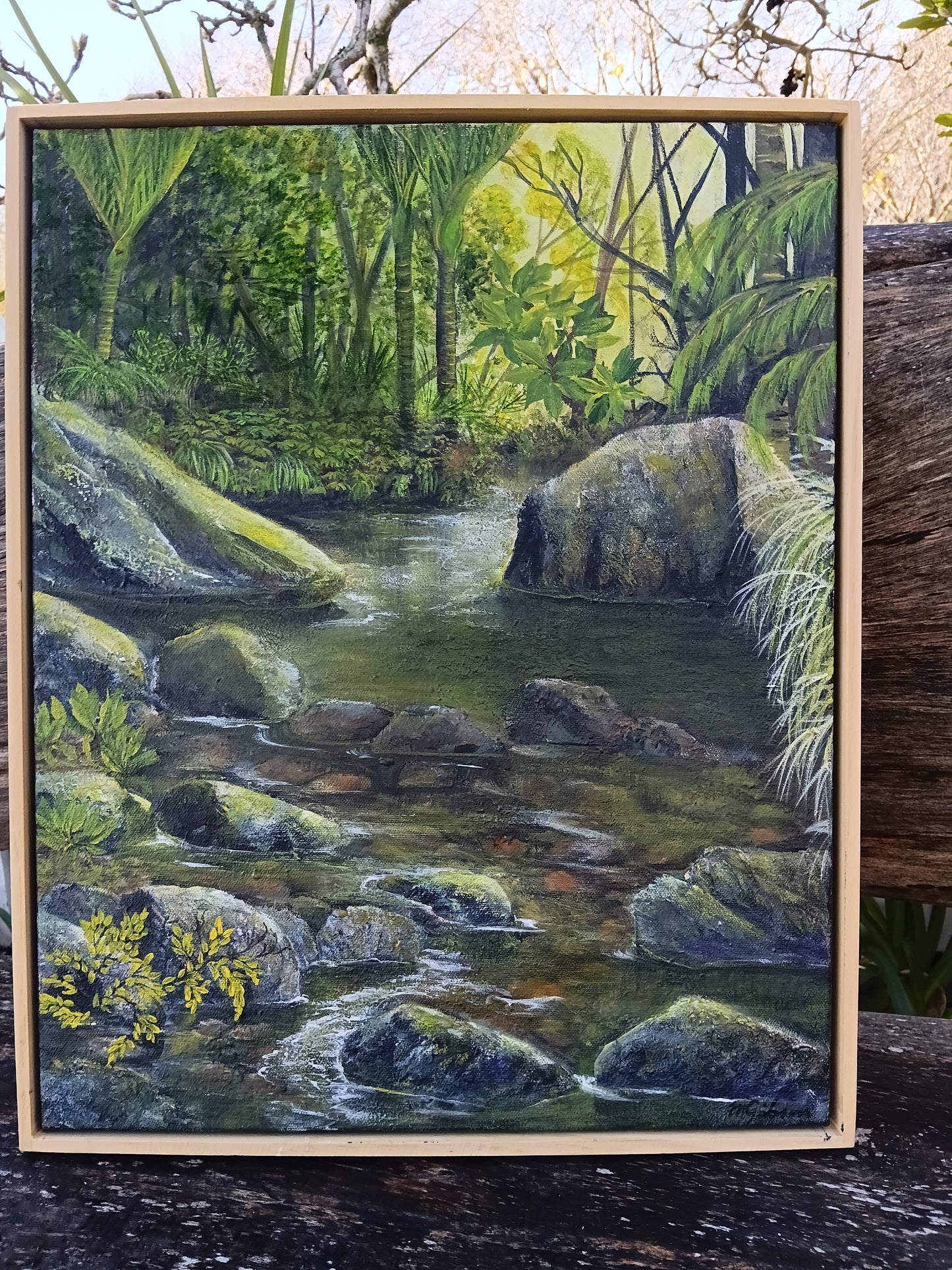 Waiau Greens ( swirling currents ) Acrylic