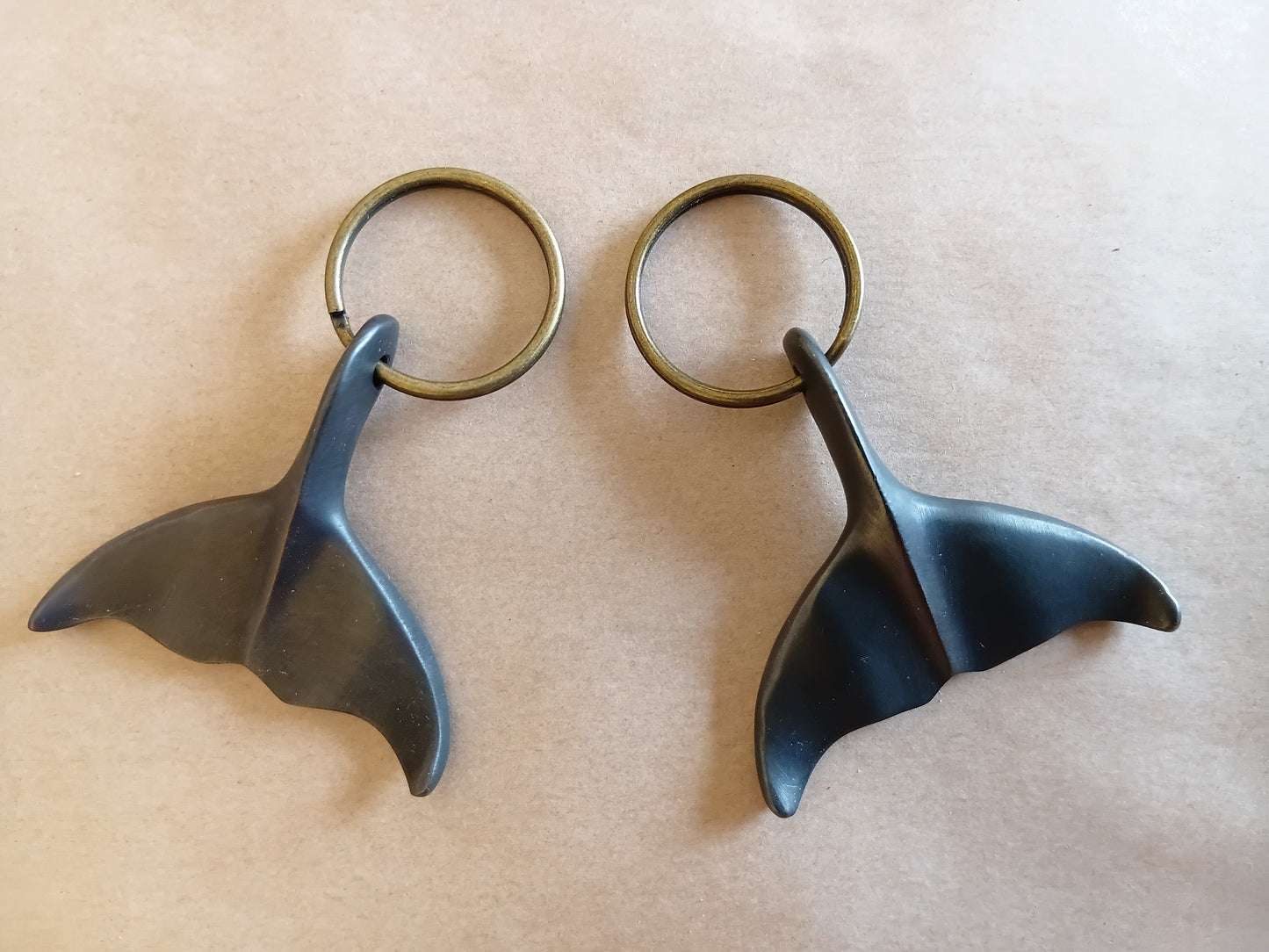 Bronze Whale Tail Key Ring