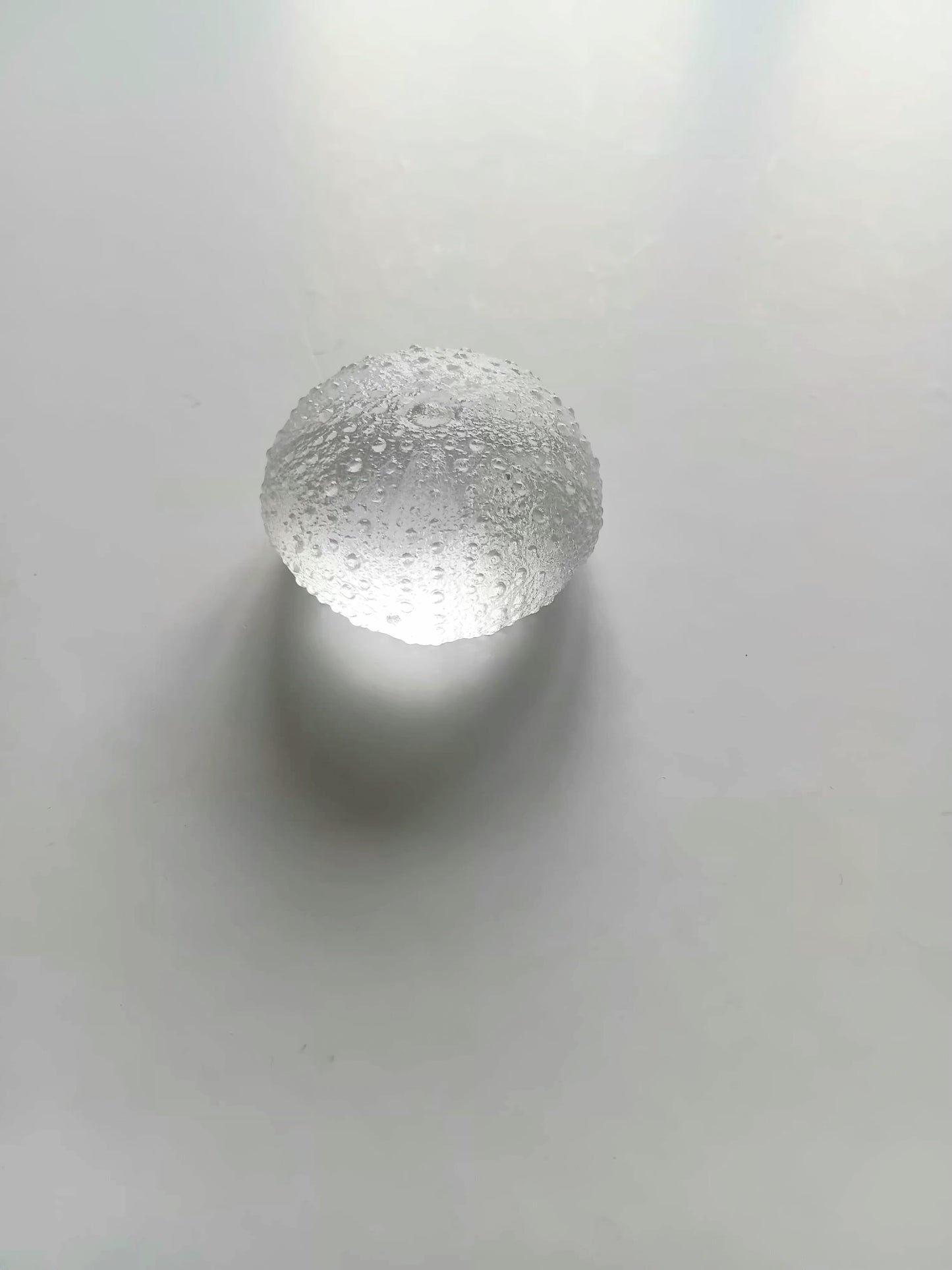 Small Glass Urchen - clear/white 42mm