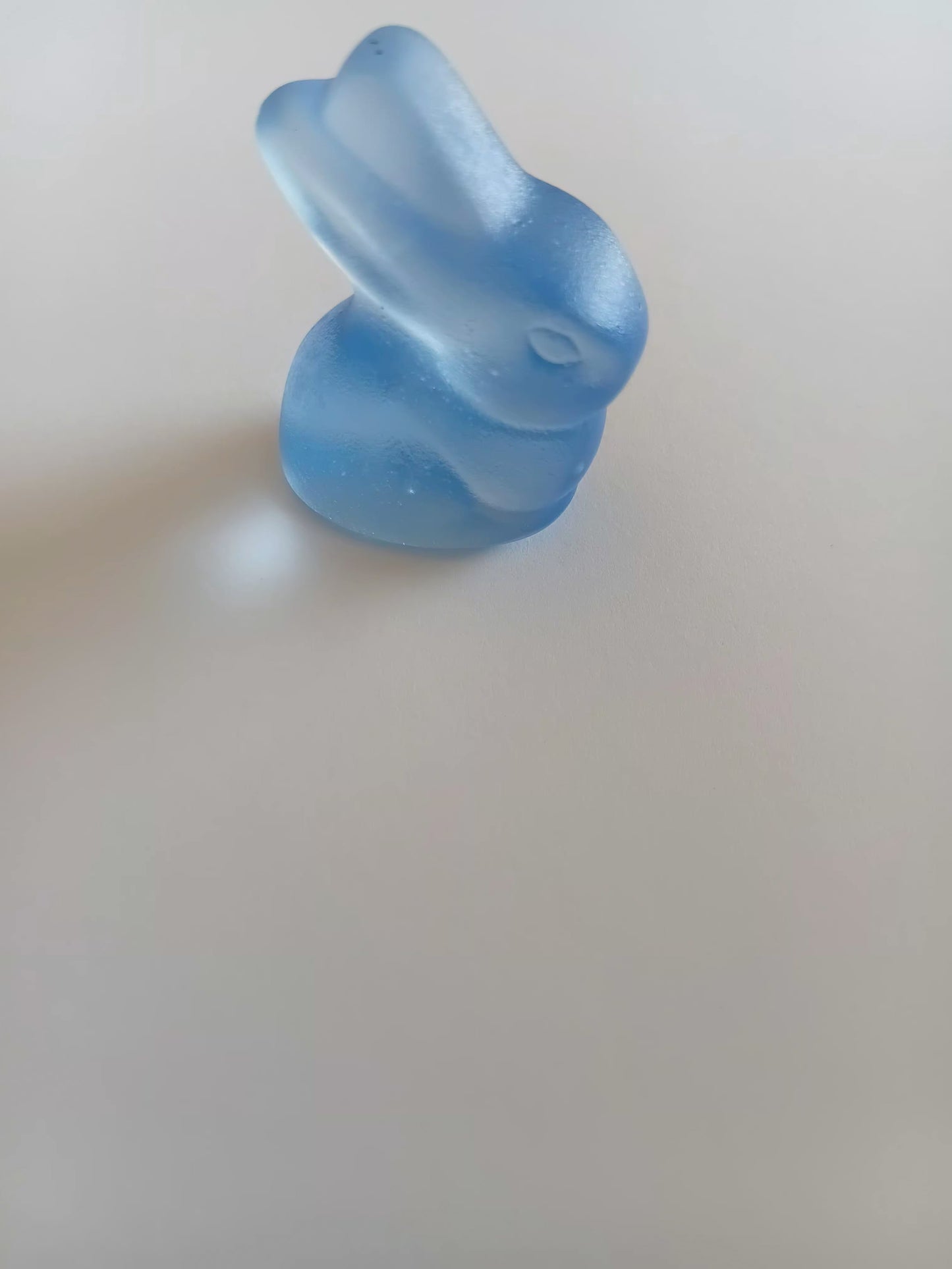 Glass Tiny Bunny Pale Cobalt