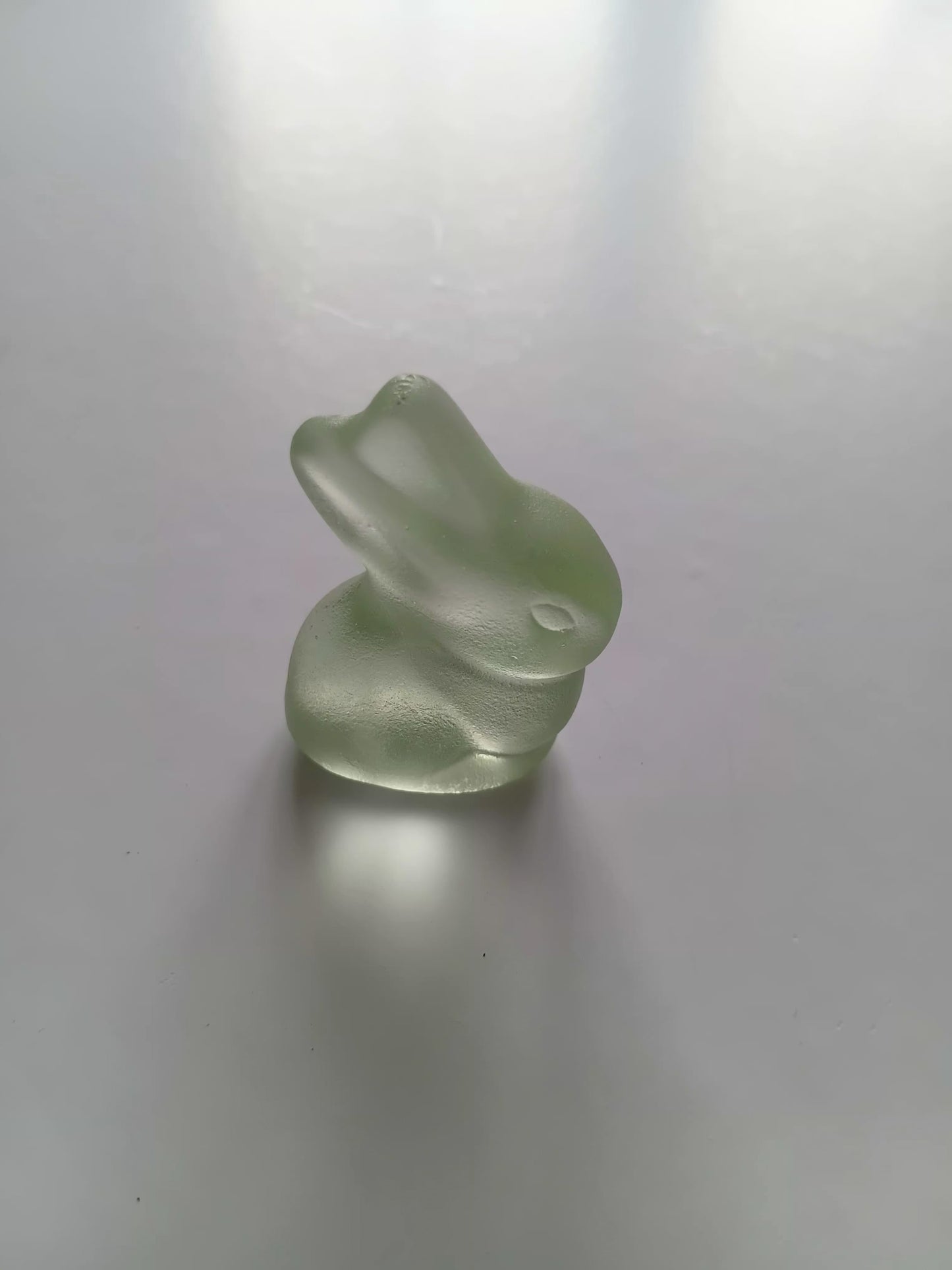Glass Tiny Bunny Pale Emerald