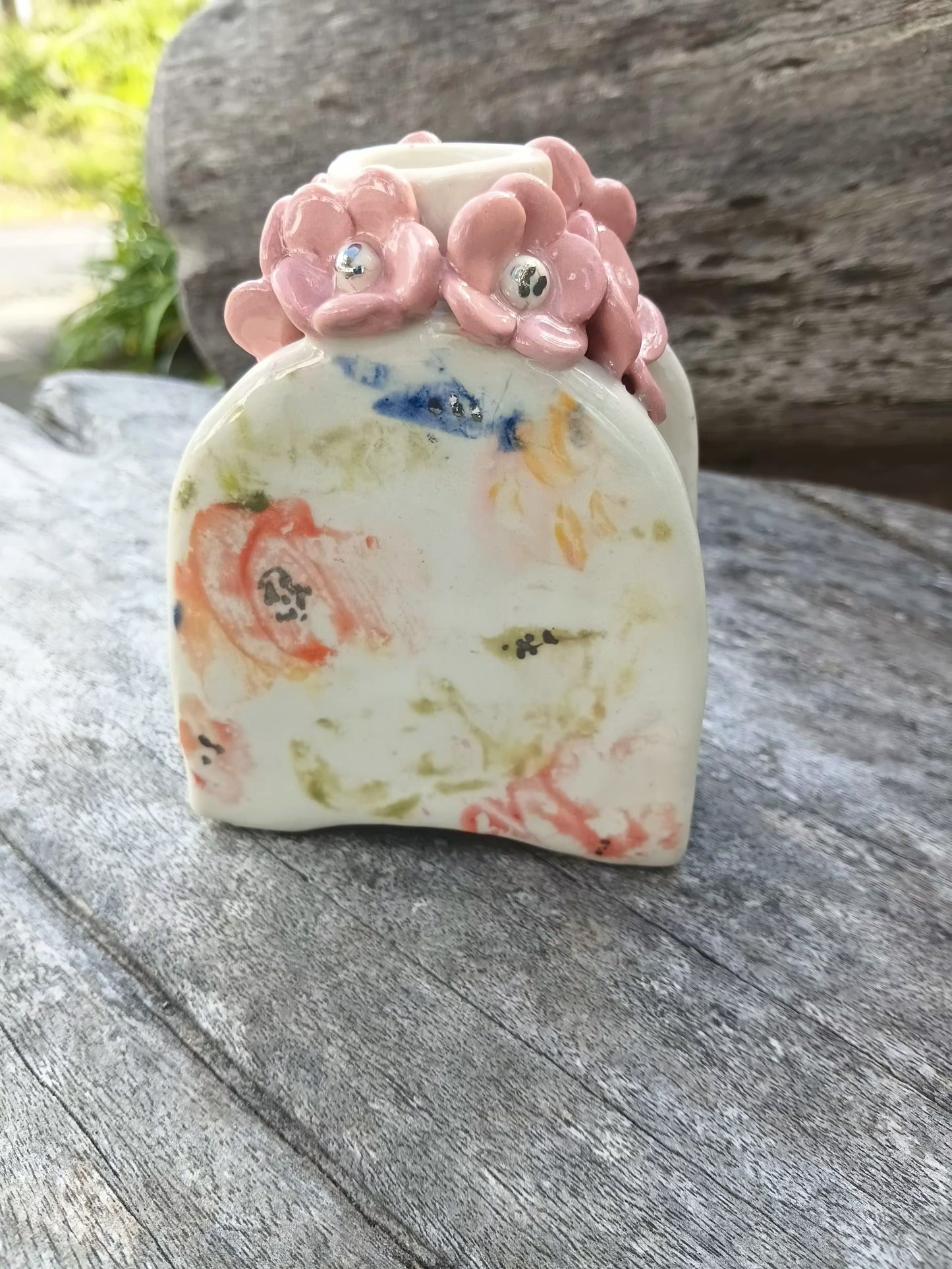 Perfume Bottle Pink with Flowers