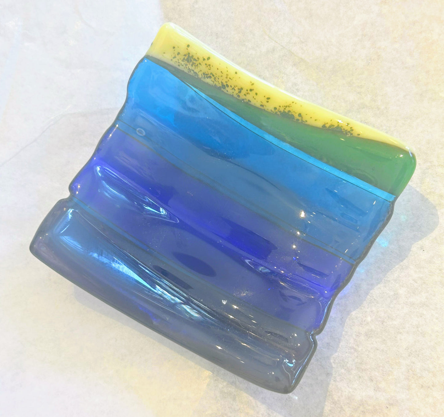 Glass Trinket Dish Seaside