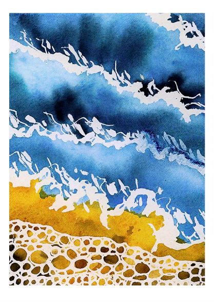 Beach & Waves A4 Print