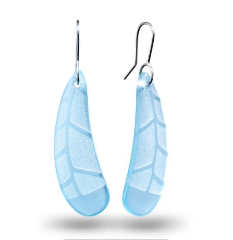 Earrings-Huia Feather-Lt Blue