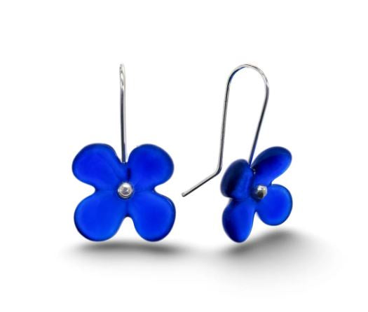 Earrings-Hydrangea-Dk Blue