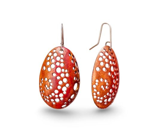 Earrings-Spiral Holes-Copper