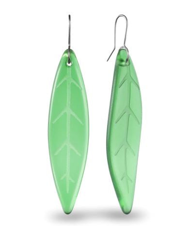 Earrings-Tawa Leaf-Drop Green