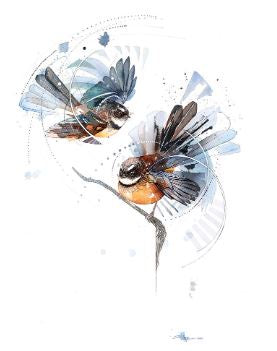 Double Flutter Piwakawaka