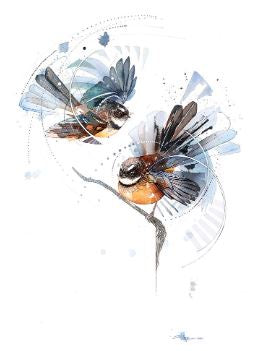 Double Flutter Piwakawaka