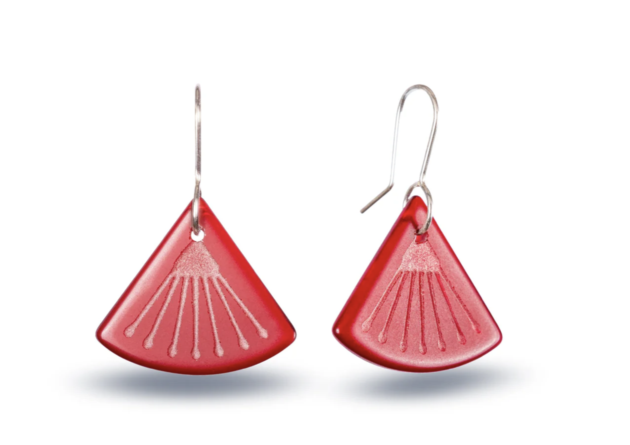 Pōhutukawa Flower Earrings - RED