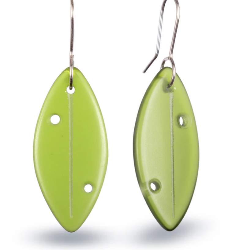 Pohutukawa Leaf Earrings - Green