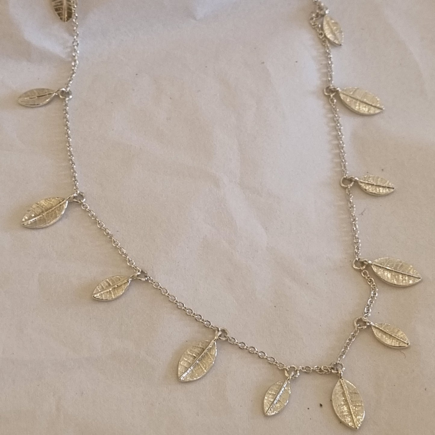 Silver Leaf Fan Necklace