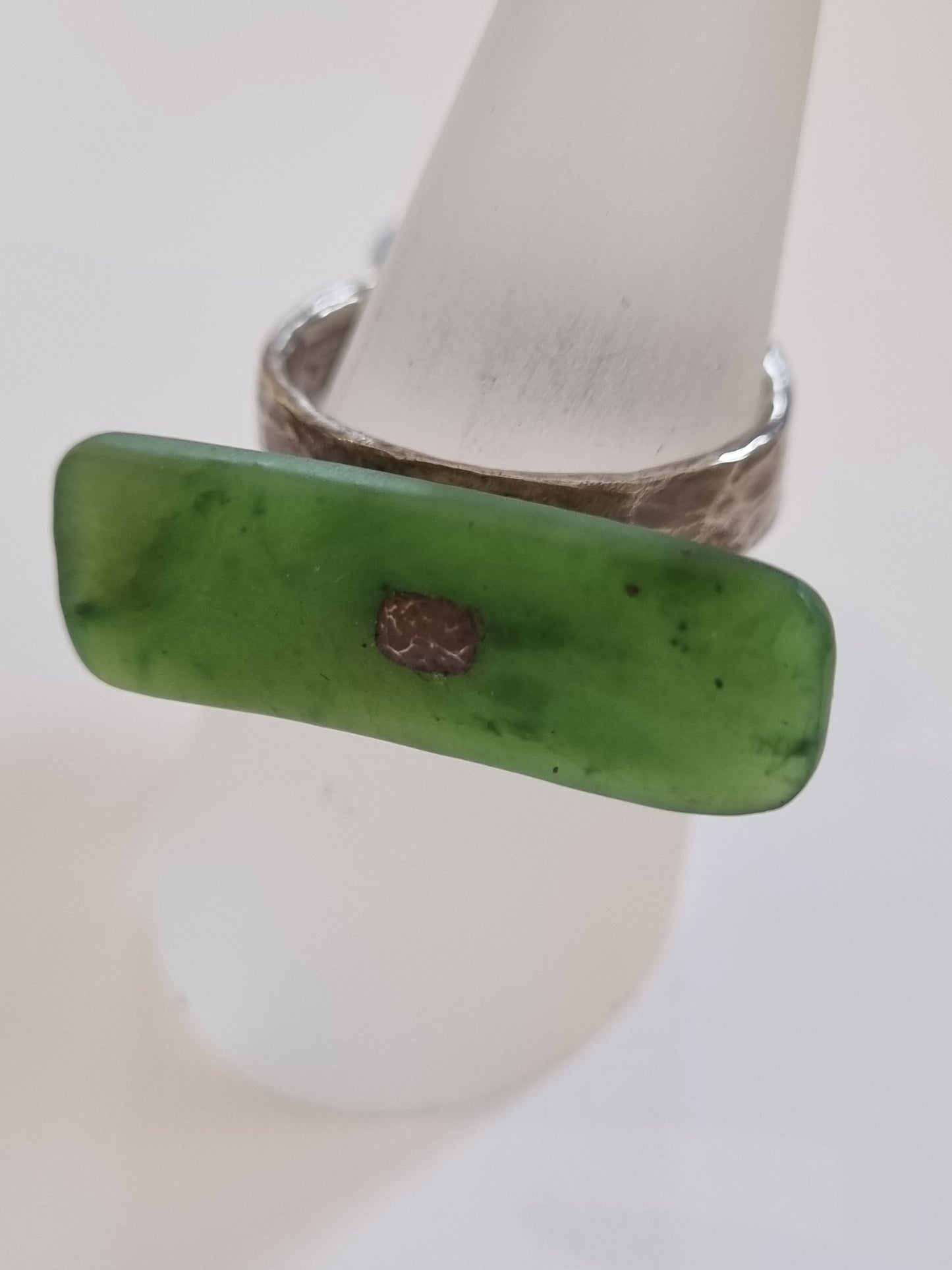 Ring - NZ Greenstone/Pounamu, rectangle