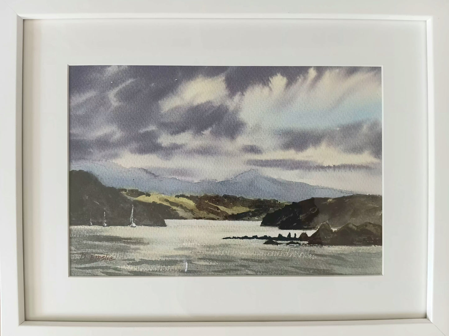 Moody Evening Framed Watercolour