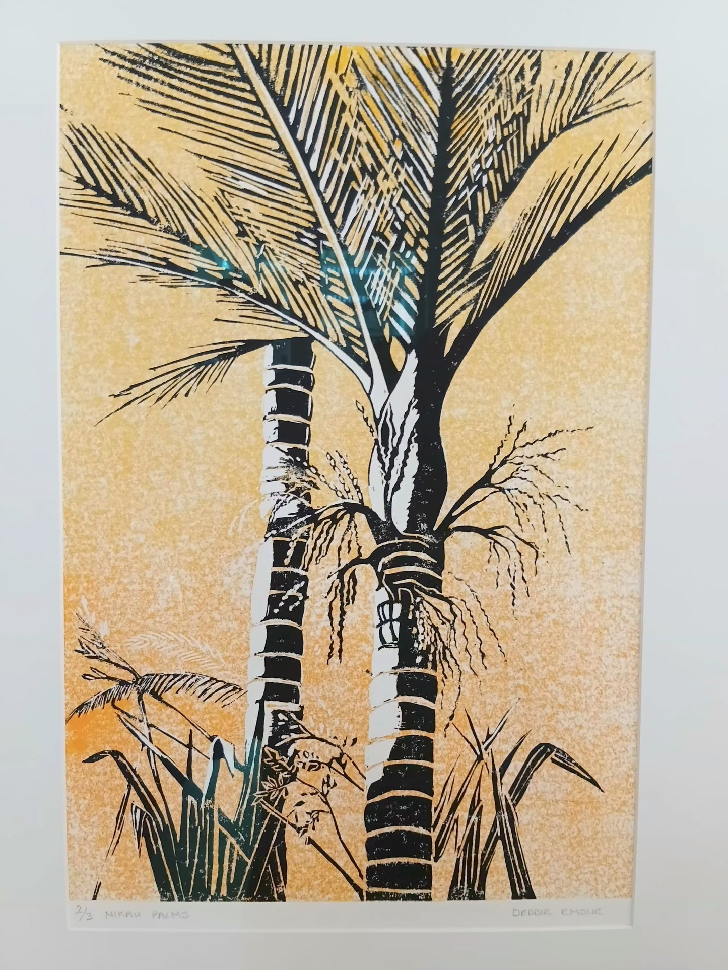 Nikau Palms Limited Edition 2/3 Framed Watercolour