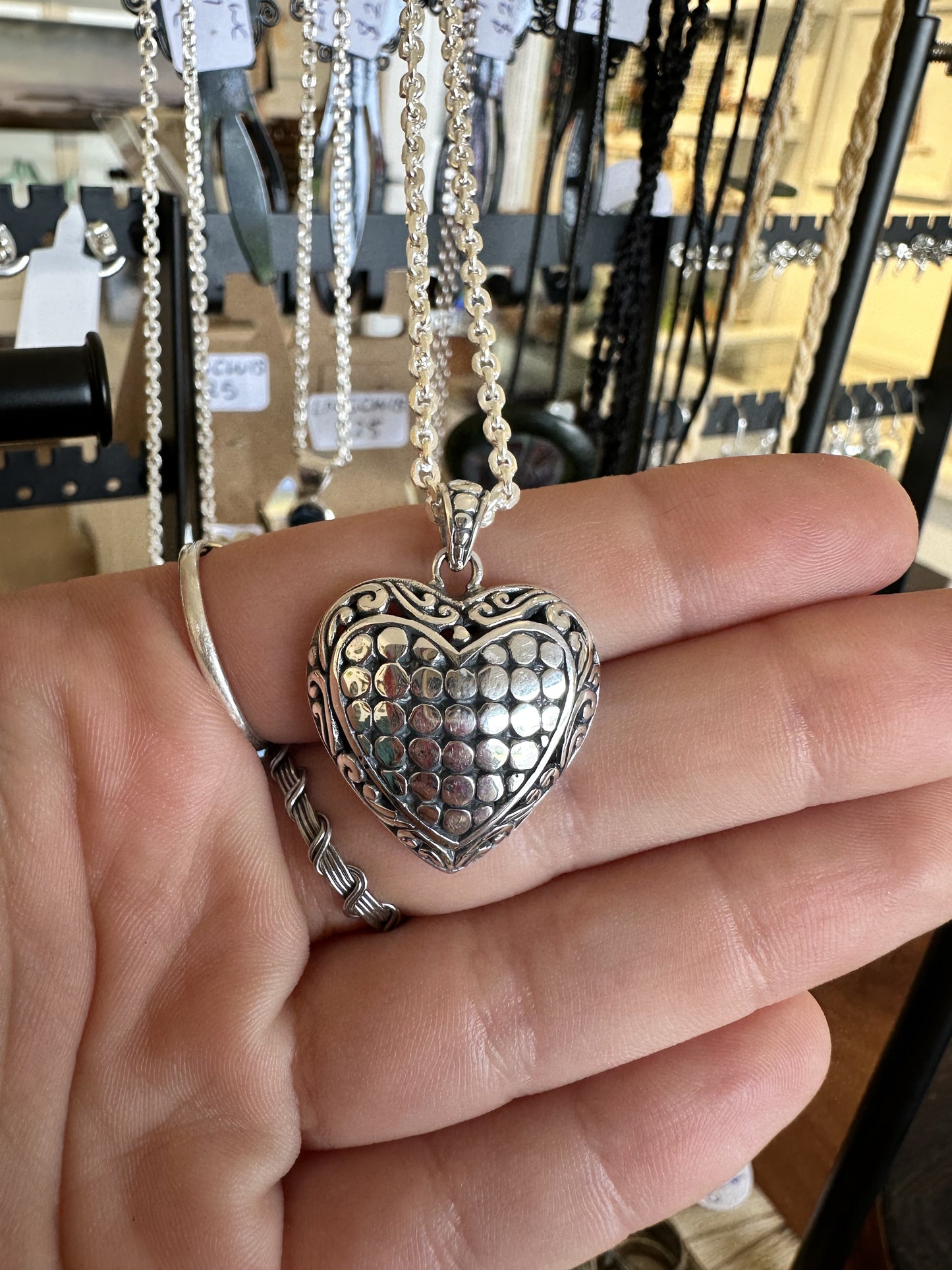 Sterling Silver Heart Pendant Large