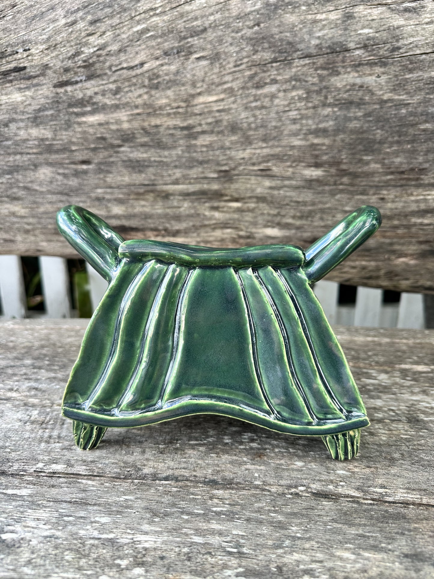 Four Legged Green Vase