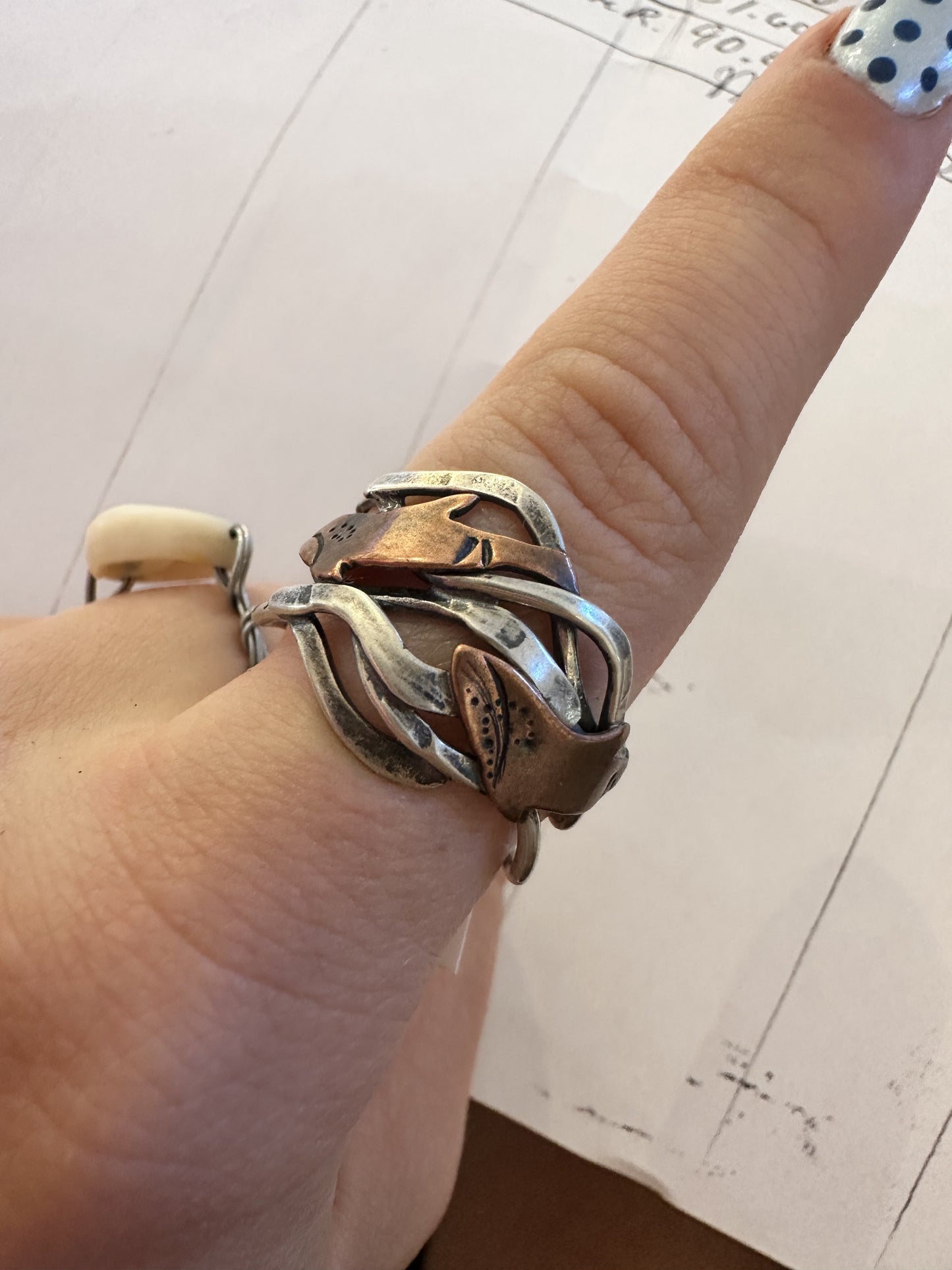 Ring Copper Orca Silver Kelp