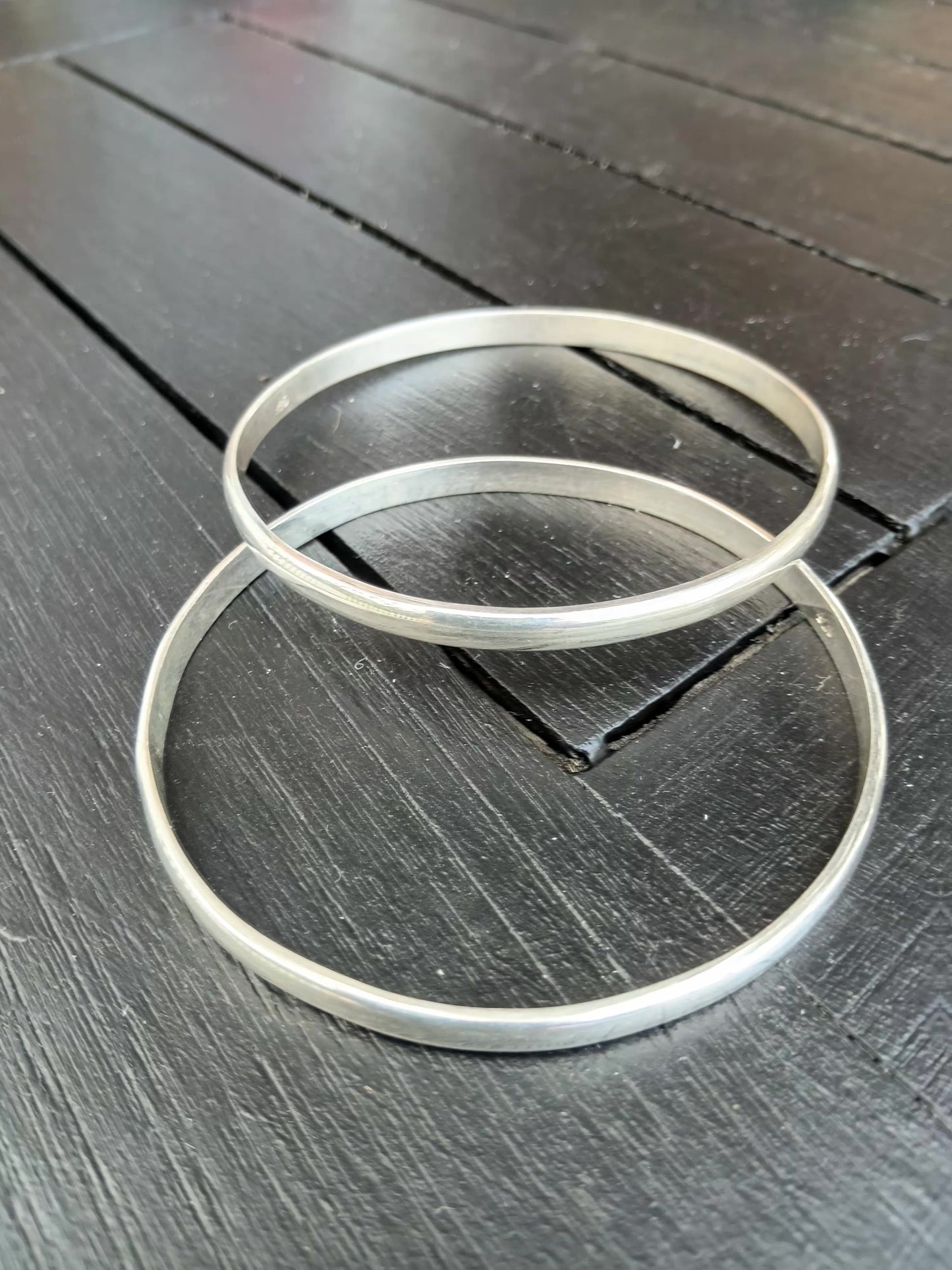 Sterling Silver Plain Bangle -S