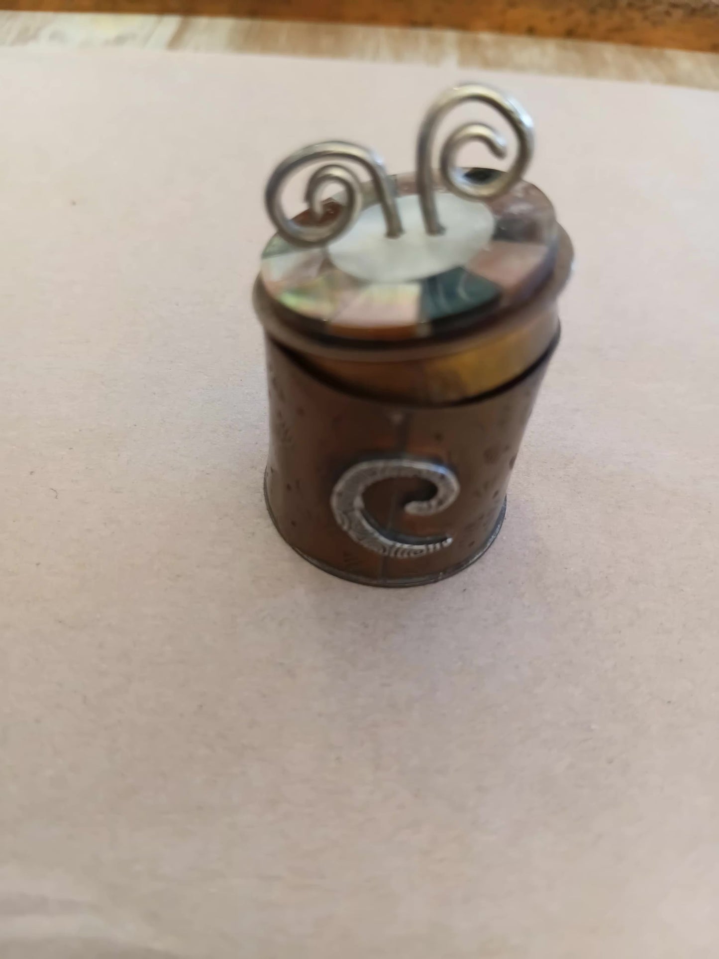 Copper / Silver mother of pearl box