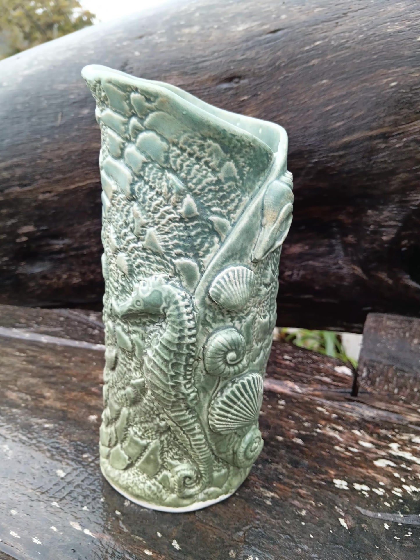 Green Shell Vase