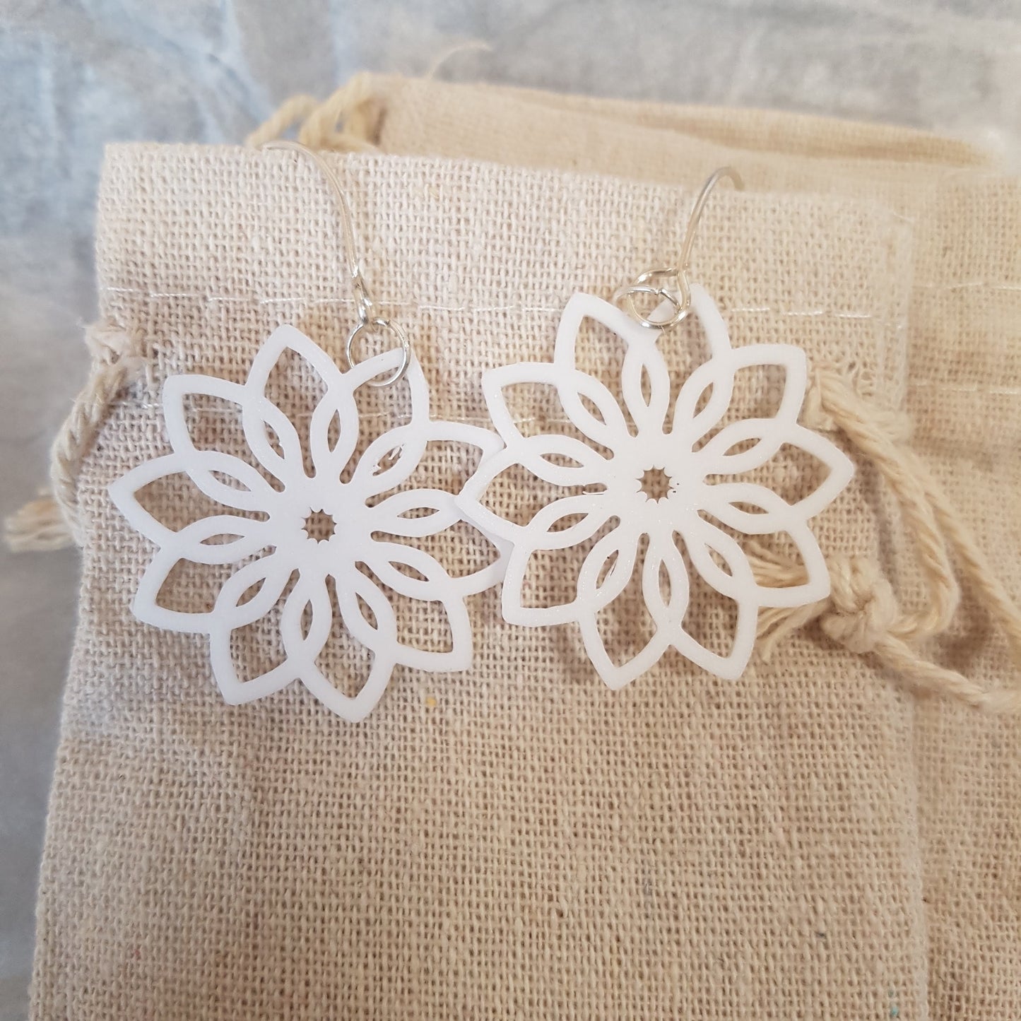 print-flower earring