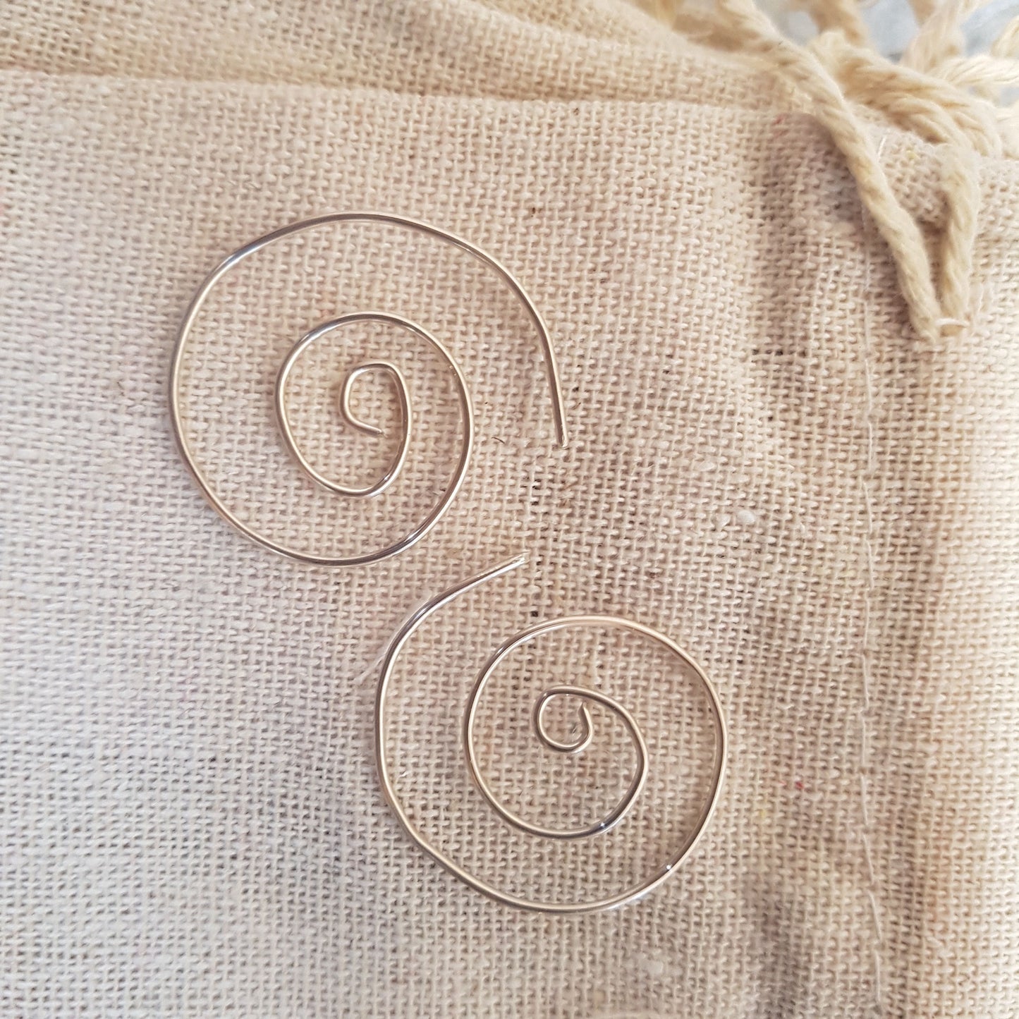 silver spiral earring