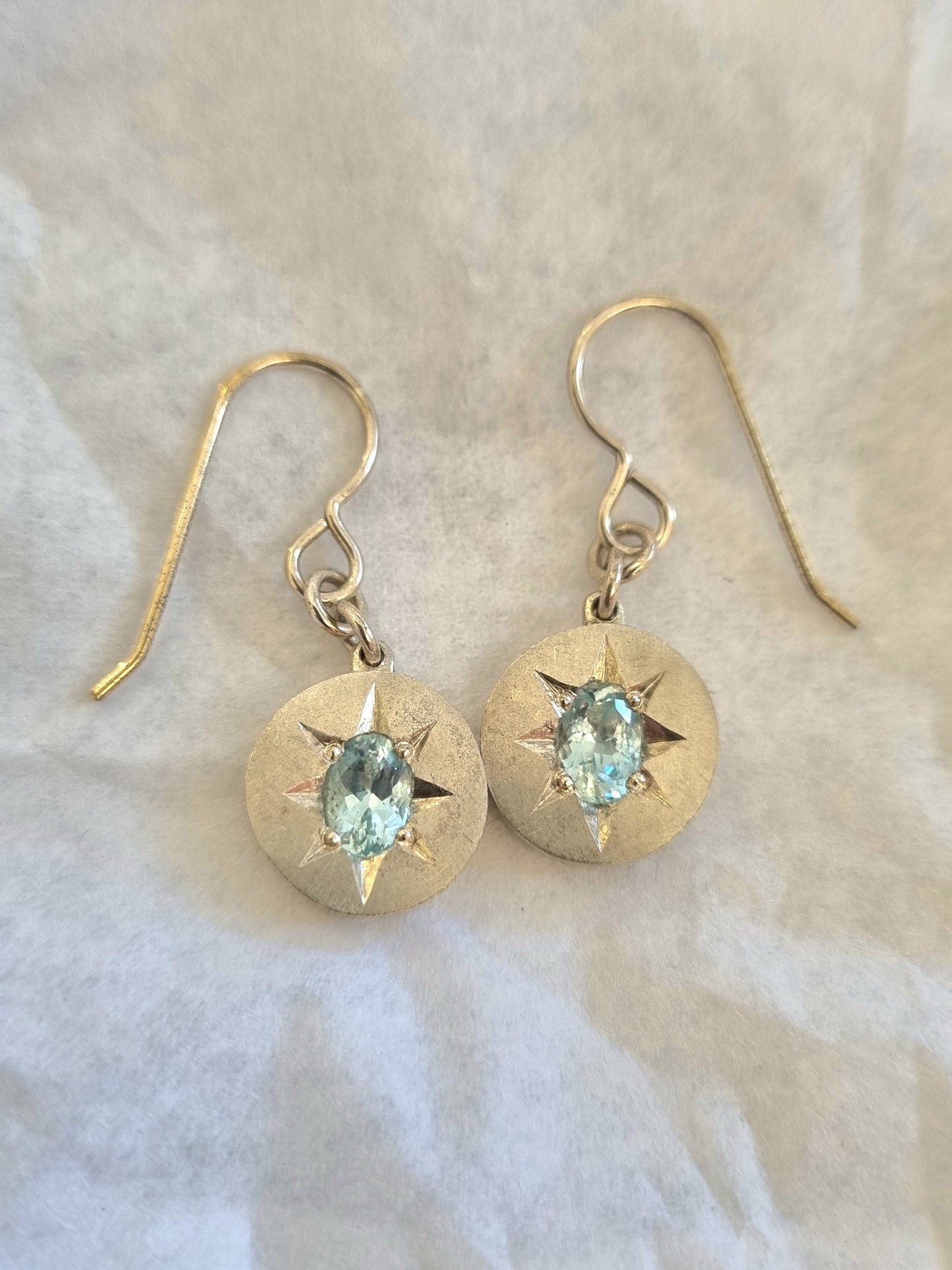 Aqua Star Earrings -  Aquamarines