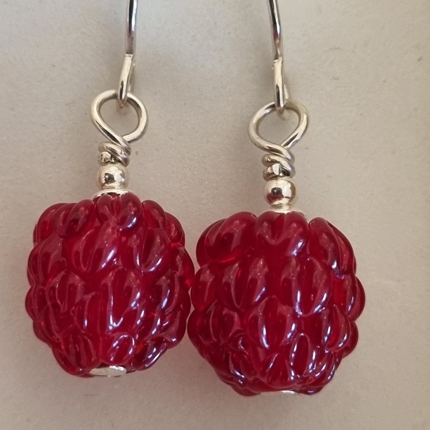 Raspberry Drop Earrings