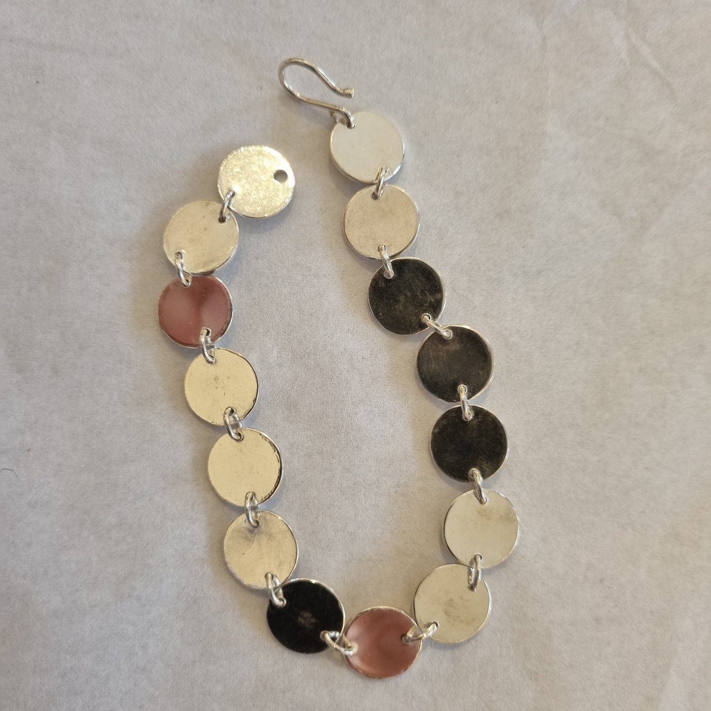 Sterling Silver Disk Bracelet