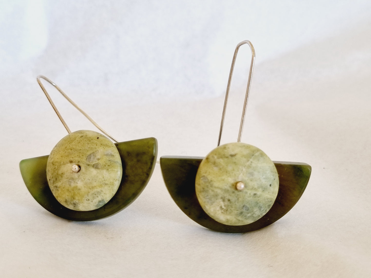 Double Layer Half Disc with Coloured Beach Pebble Pop #1