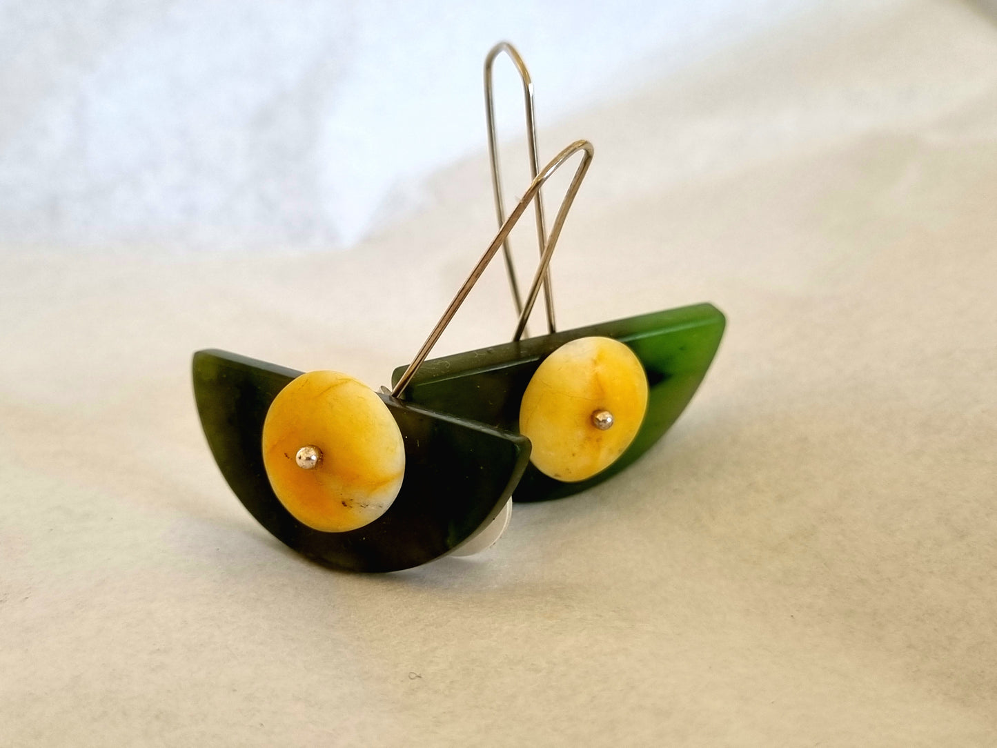 Double Layer Half Disc with Coloured Beach Pebble Pop #2