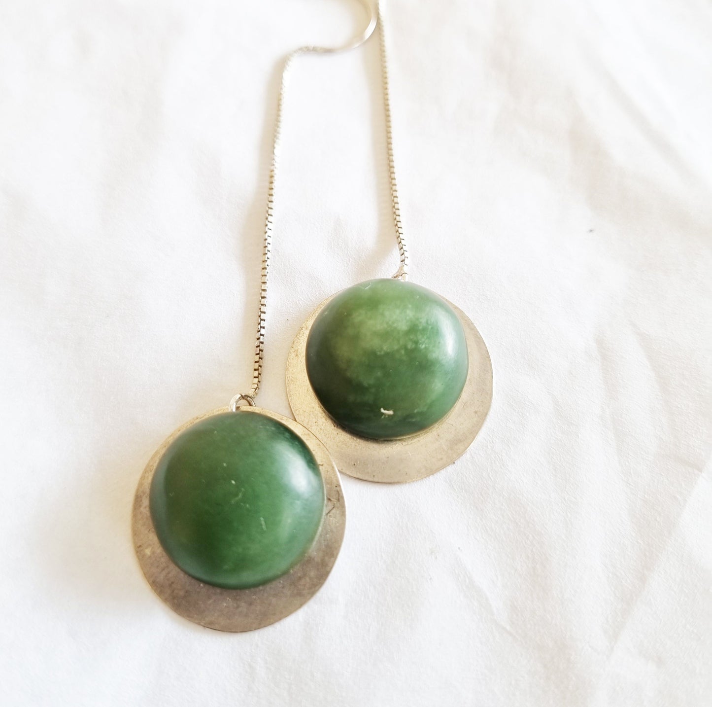 Medium Half Sphere on Chain Earrings