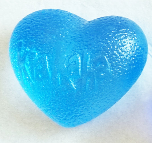 Cast Glass Heart - Kia Kaha - Pale Cobalt