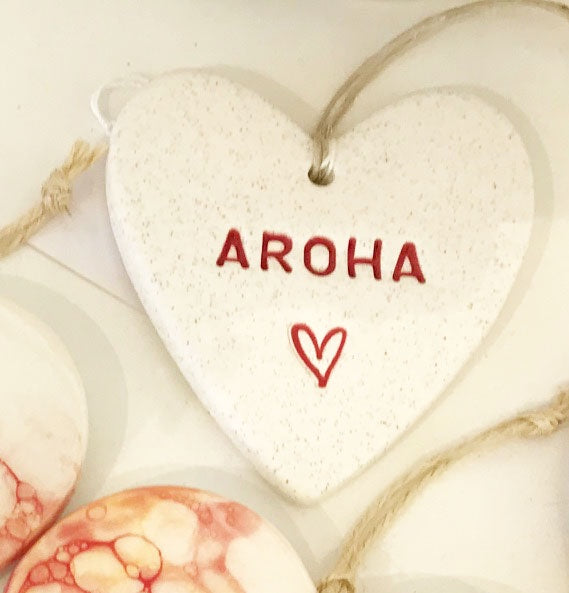 Elongated Sand Heart - Aroha and Whanau