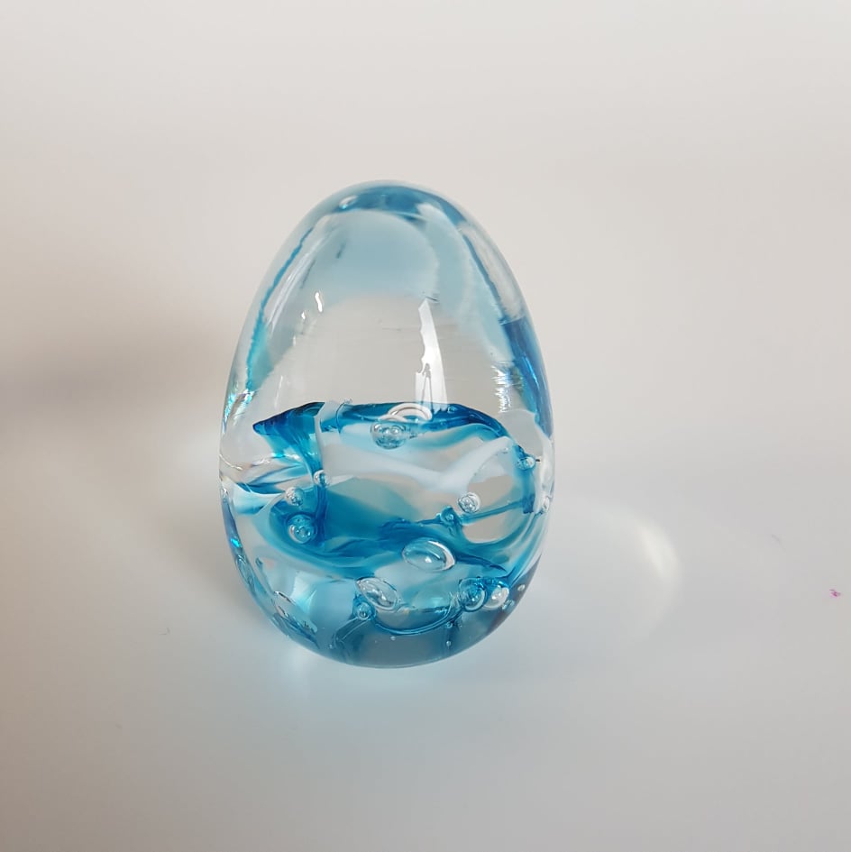 Egg Paperweight Aqua