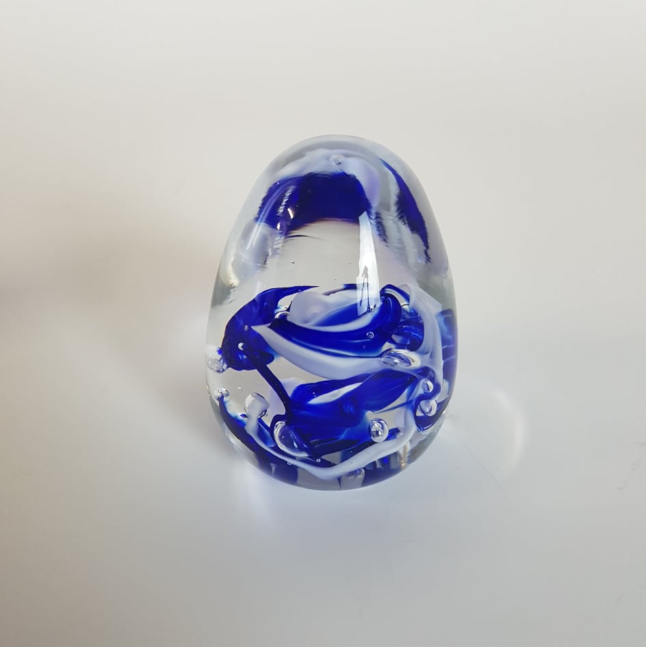 Egg Paperweight Blue
