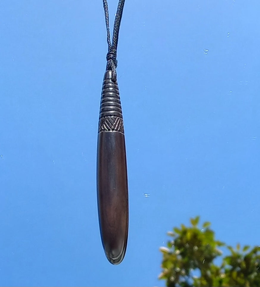 Ebony pendant drop small