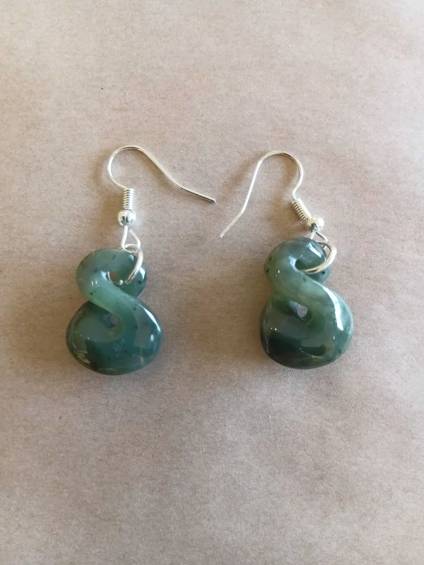 Greenstone Twist Earrings 20 mm