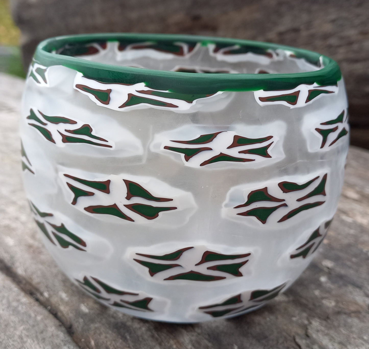 White/Green Seed Bowl