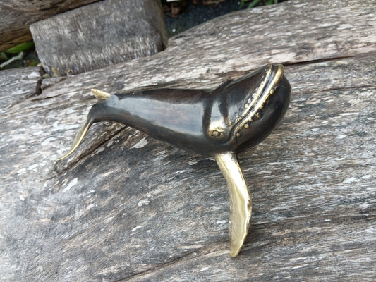 Brass standing Whale-M