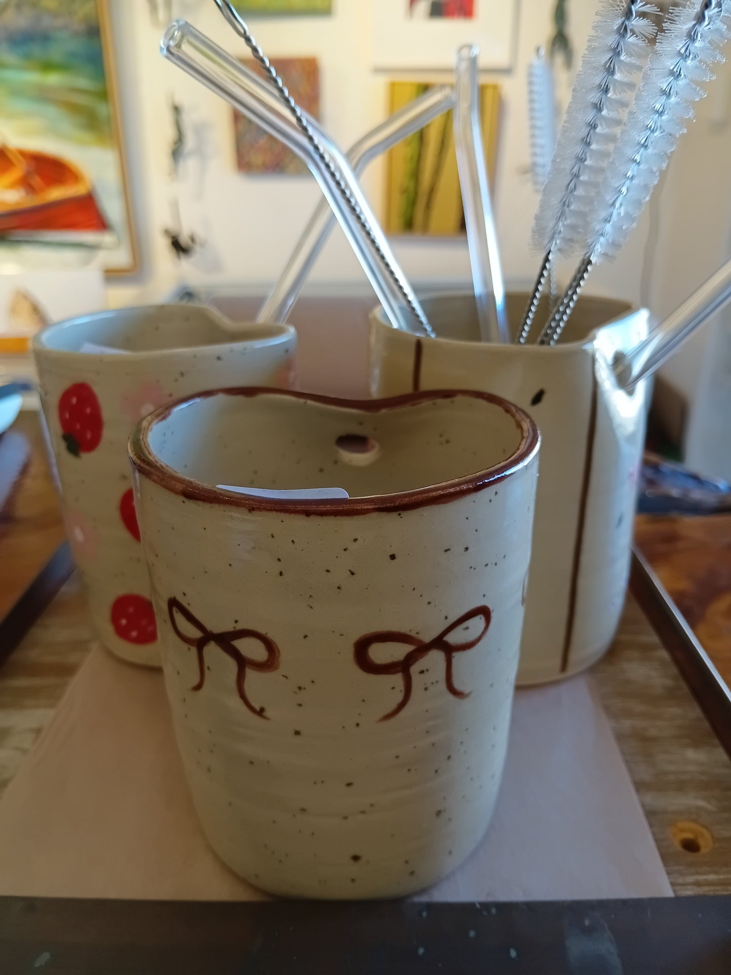 Straw Cups ( with glass straw)