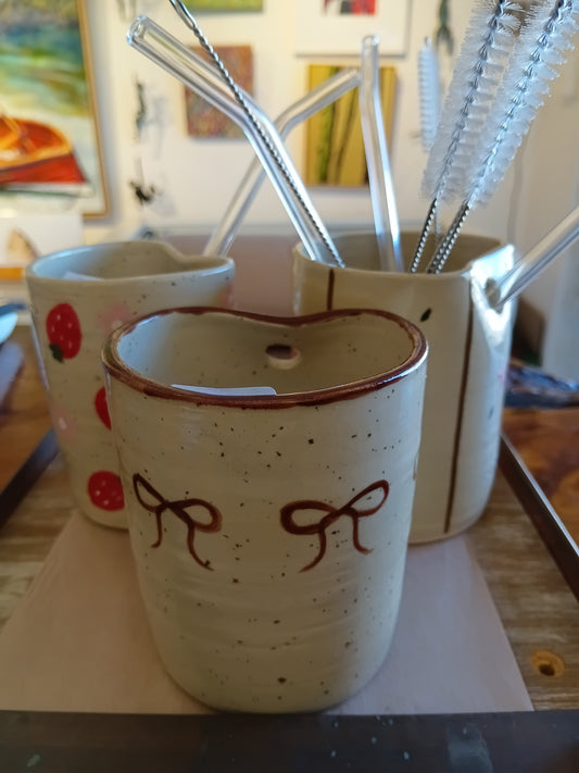 Straw Cups ( with glass straw)