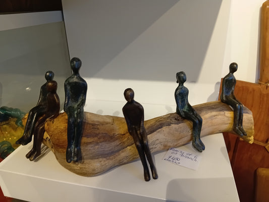 Brass Family of Six  on a Branch