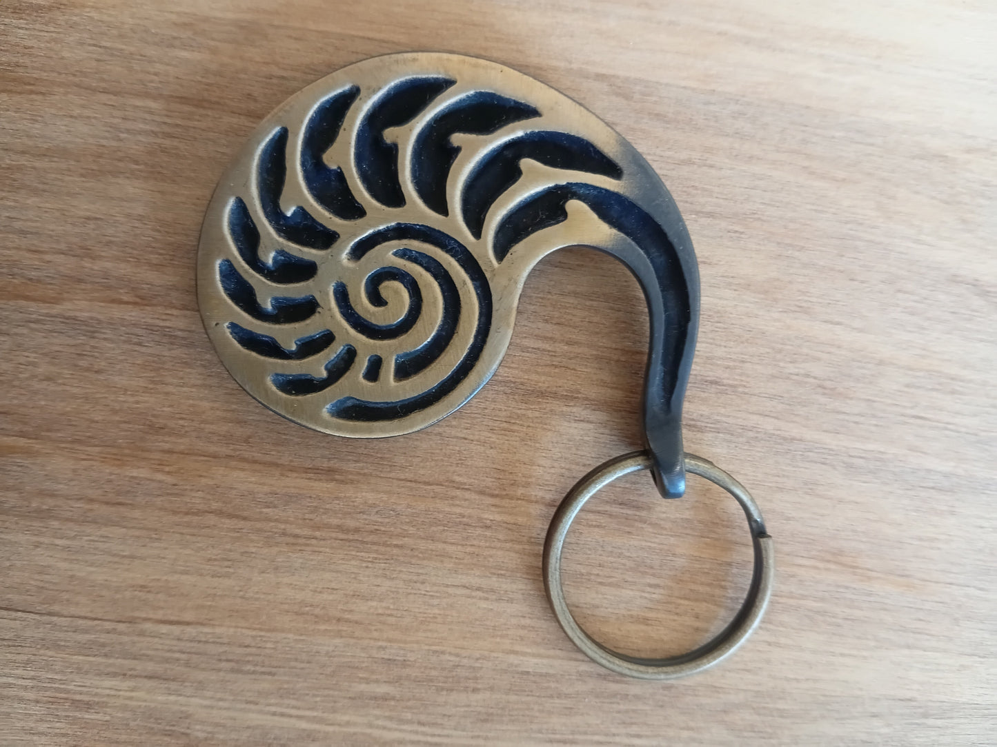 Bronze Nautilus  Key Ring