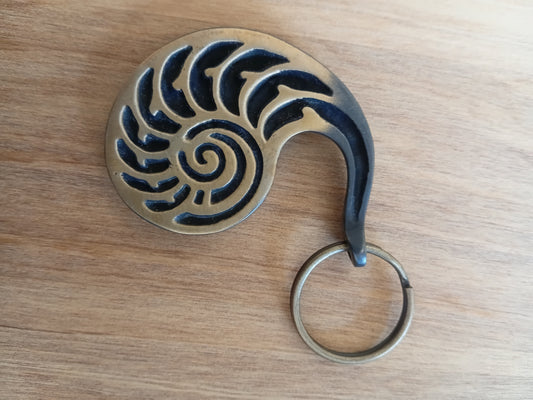 Bronze Nautilus  Key Ring