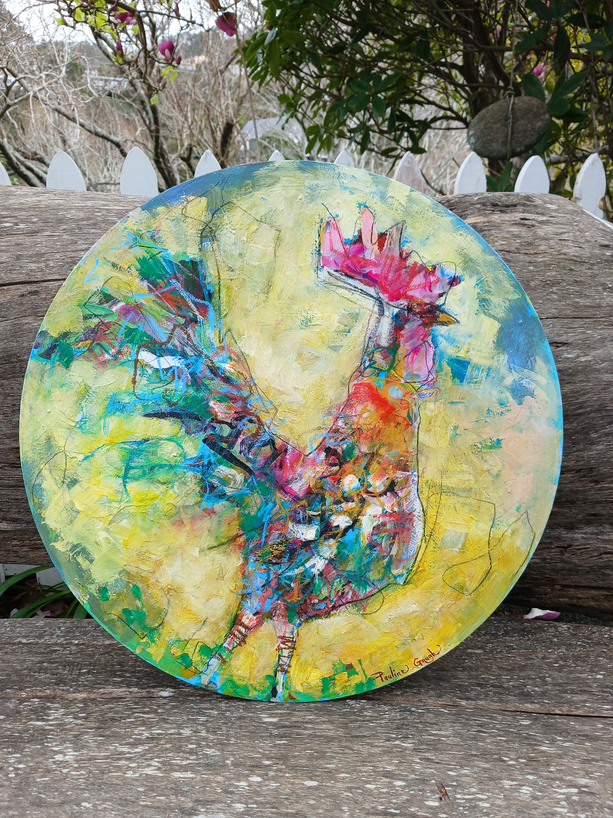 Rambling Rooster  Original Acrylic